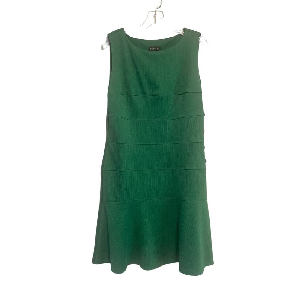 Enfocus Studio Kelly Green Knit Sheath Dress Size 14